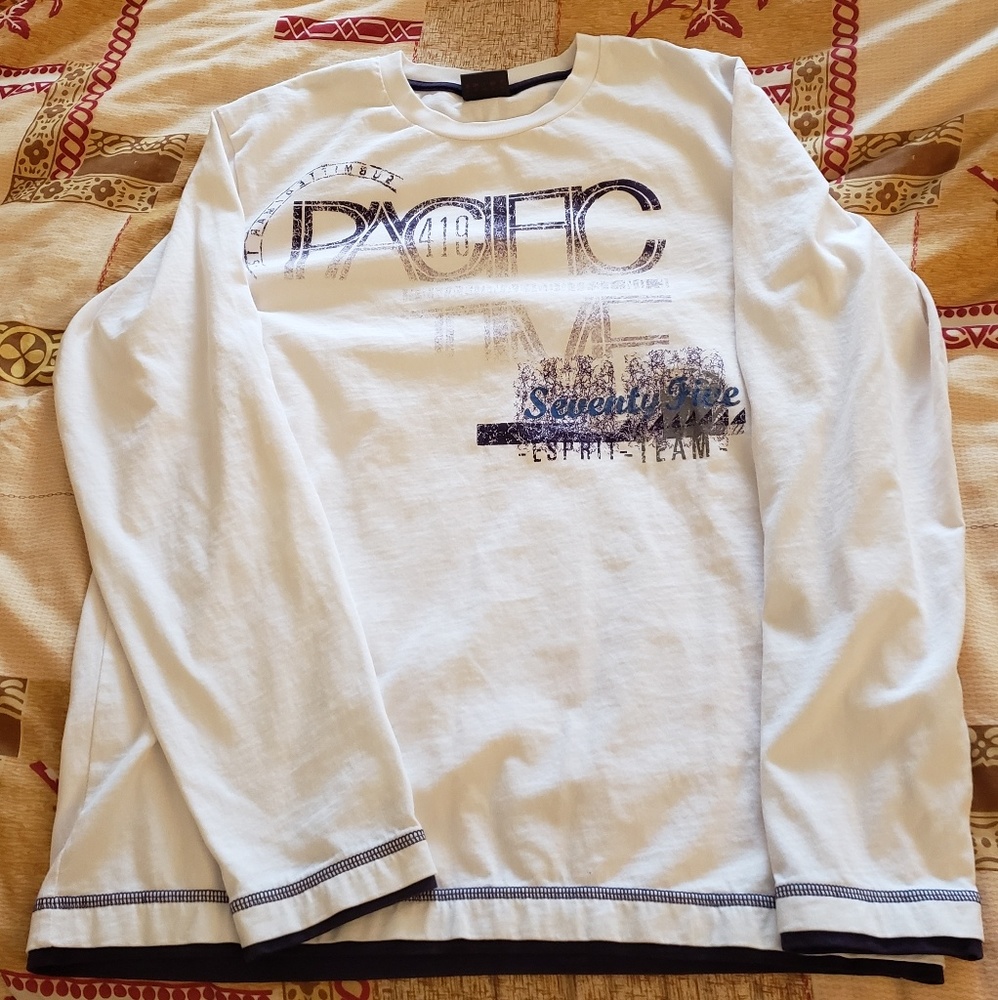 White/purple esprit long sleeve shirt